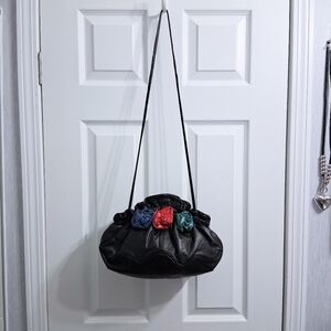 Vintage Viva Of California Bags Leather Roses Snakeskin trim Crossbody